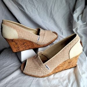 Tom's Peep Toe Wedges heel shoes